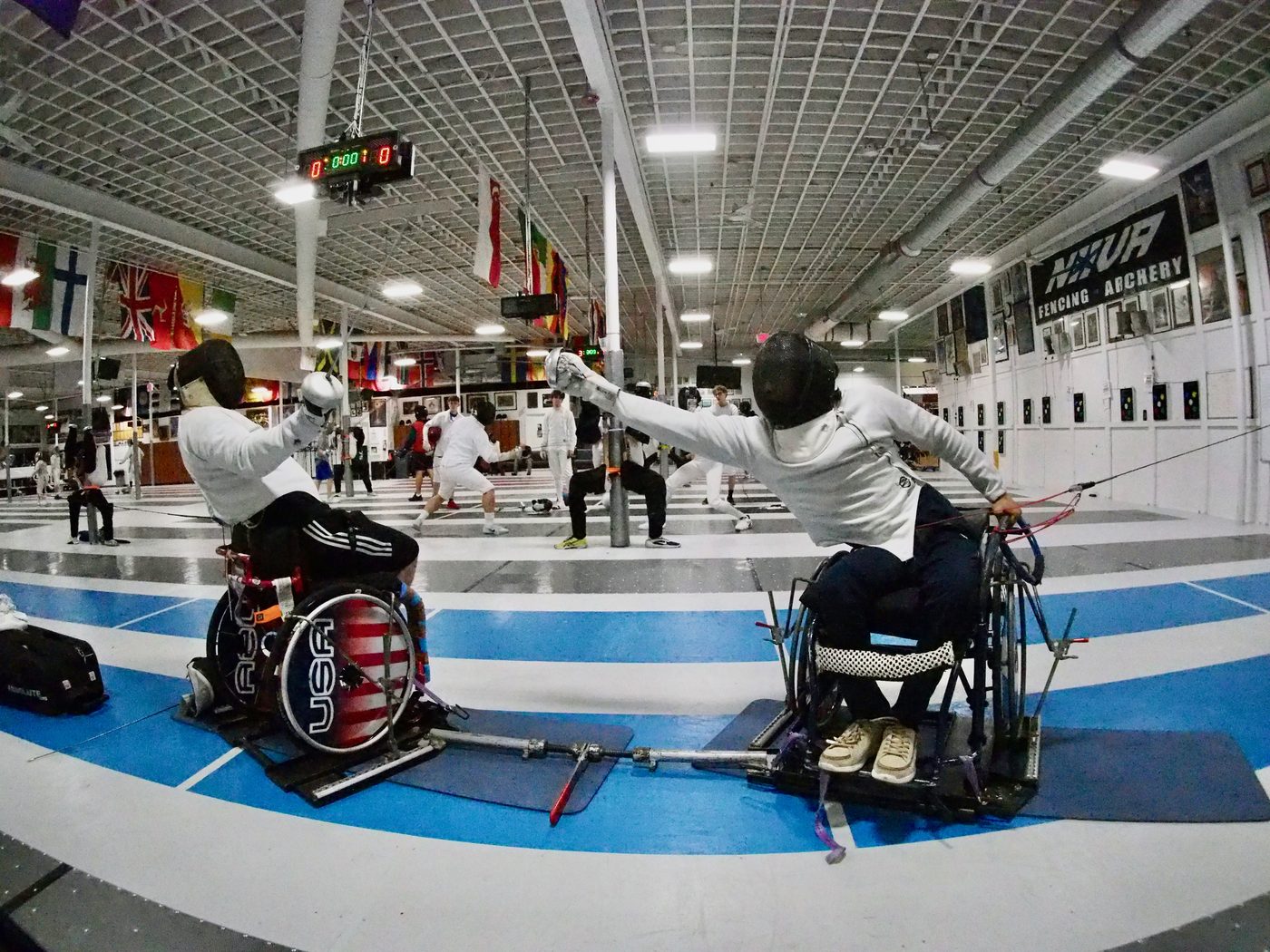 Parafencing wheelchair bout at Nova